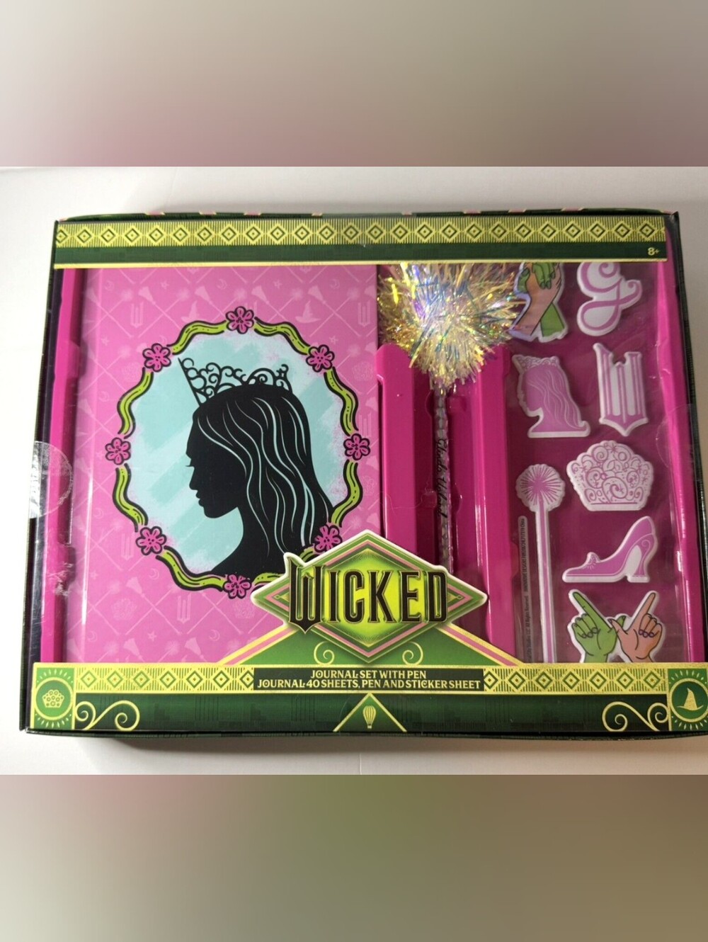 Wicked Pink Journal Gift Set with Sparkle Pen and Sticker Sheet